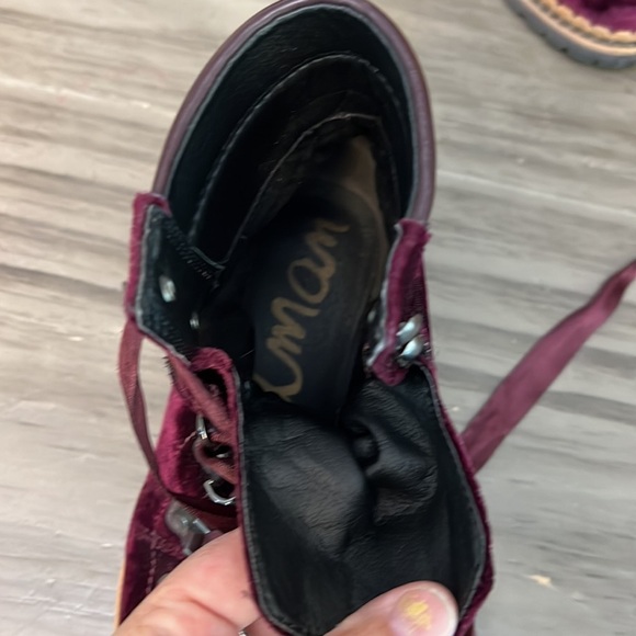 SAM EDELMAN PURPLE VELVET LACE UP BOOTS SIZE 6 - Picture 12 of 16
